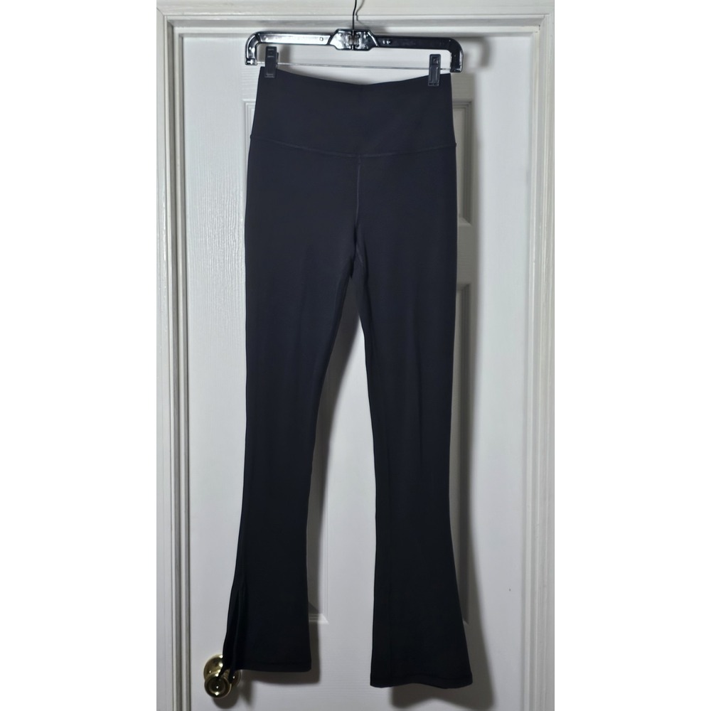 New Athleta Elation High Rise Split Slim Flare Pant Legging Black Small Yoga